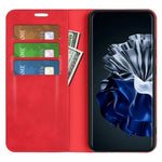 Huawei P60 Pro Skin-touch Läderfodral med Plånbok, Folio-fodral med Flip-stativ, Mobilskal