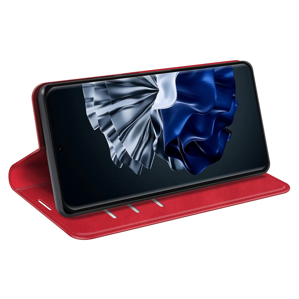 Huawei P60 Pro Skin-touch Läderfodral med Plånbok, Folio-fodral med Flip-stativ, Mobilskal