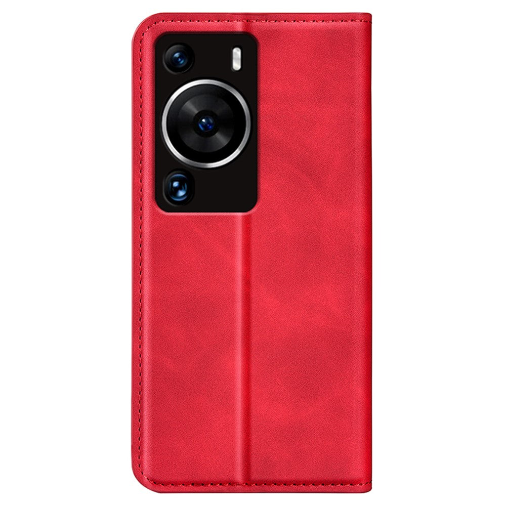 Huawei P60 Pro Skin-touch Läderfodral med Plånbok, Folio-fodral med Flip-stativ, Mobilskal