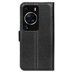 Huawei P60 Pro Litchi Texture Phone Leather Case Plånboksfodral med stativ, fallskyddande fodral