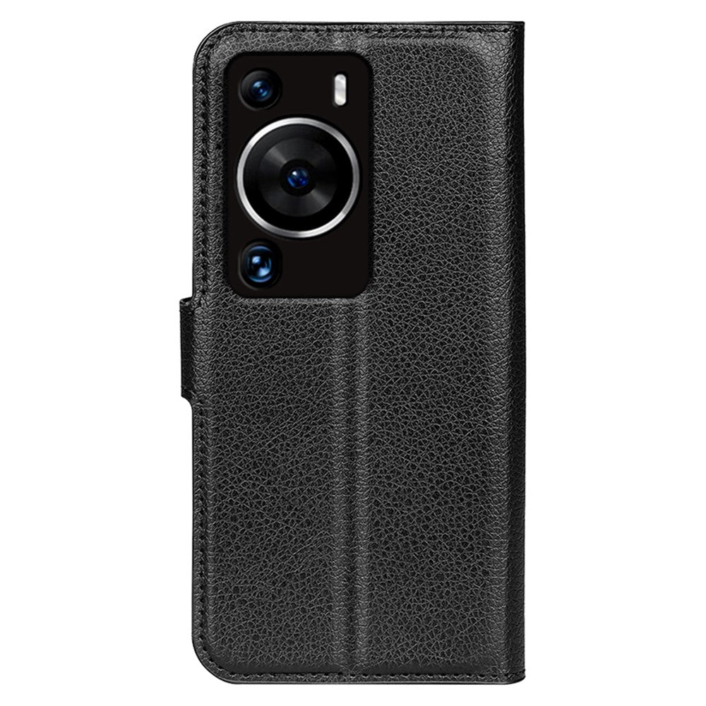 Huawei P60 Pro Litchi Texture Phone Leather Case Plånboksfodral med stativ, fallskyddande fodral