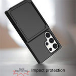 Samsung Galaxy S23 Ultra Cardcase-serien PC + TPU-mobilskal Spegeldesign Korthållare Stativ Förtjockat Skydd