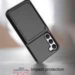 For Samsung Galaxy S23 Cardcase Series Card Holder Thick Phone Case Kickstand Mirror Function PC + TPU Cover