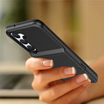 For Samsung Galaxy S23 Cardcase Series Card Holder Thick Phone Case Kickstand Mirror Function PC + TPU Cover