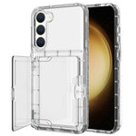 For Samsung Galaxy S23 Cardcase Series Card Holder Thick Phone Case Kickstand Mirror Function PC + TPU Cover