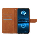 HT05 PU Leather Case for Samsung Galaxy A32 4G (EU Version) Imprinted Line Wallet Stand Skin-touch Cover