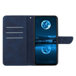 HT05 Skin-touch Phone Case for Samsung Galaxy A22 5G (EU Version) Imprinted Line Wallet Stand Leather Cover