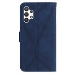HT05 til Samsung Galaxy A13 4G telefonlædercover, præget linje, tegnebogsstativ, telefoncover