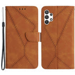 HT05 til Samsung Galaxy A13 4G telefonlædercover, præget linje, tegnebogsstativ, telefoncover