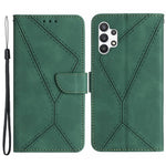 HT05 til Samsung Galaxy A13 4G telefonlædercover, præget linje, tegnebogsstativ, telefoncover