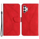 HT05 til Samsung Galaxy A13 4G telefonlædercover, præget linje, tegnebogsstativ, telefoncover