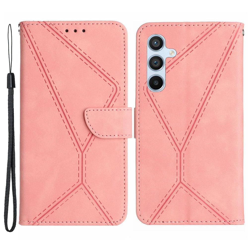 Samsung Galaxy A14 5G / 4G mobilskal HT05 Skin-touch Anti-fall PU-läderfodral med plånbok och rem