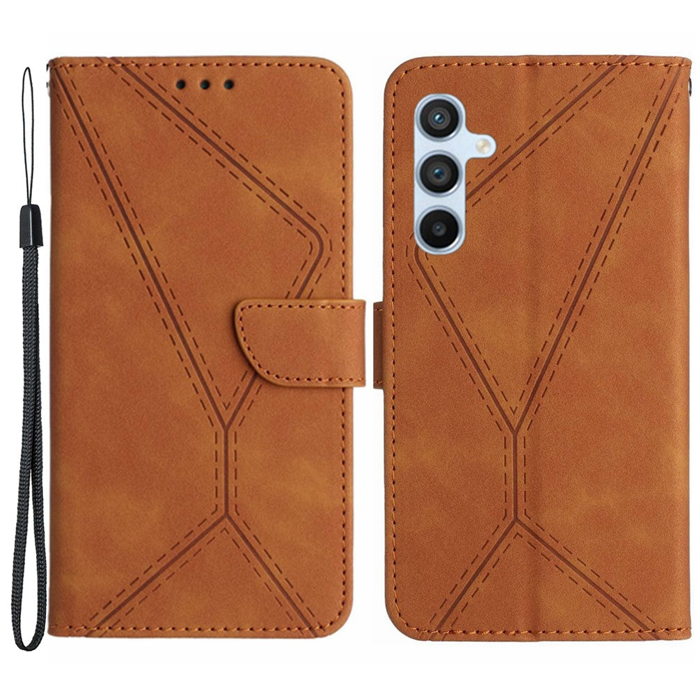 Samsung Galaxy A14 5G / 4G mobilskal HT05 Skin-touch Anti-fall PU-läderfodral med plånbok och rem