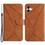 HT05 Imprinted Line Phone Case for Samsung Galaxy A04e 4G / M04 4G / F04 4G Wallet Stand Skin-touch PU Leather Cover