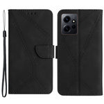 HT05 PU-läderskal till Xiaomi Redmi Note 12 4G med tryckta linjer, plånboksfodral med skin-touch-funktion