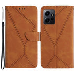 HT05 PU-läderskal till Xiaomi Redmi Note 12 4G med tryckta linjer, plånboksfodral med skin-touch-funktion