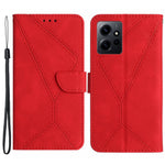 HT05 PU-läderskal till Xiaomi Redmi Note 12 4G med tryckta linjer, plånboksfodral med skin-touch-funktion