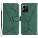 HT05 PU-läderskal till Xiaomi Redmi Note 12 4G med tryckta linjer, plånboksfodral med skin-touch-funktion
