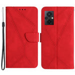 HT05 For Xiaomi Poco M4 5G / M5 4G Imprinted Line Phone Case Wallet Stand Skin-touch PU Leather Cover