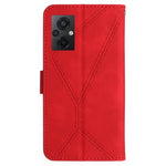 HT05 For Xiaomi Poco M4 5G / M5 4G Imprinted Line Phone Case Wallet Stand Skin-touch PU Leather Cover