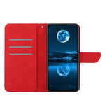 HT05 For Xiaomi Poco M4 5G / M5 4G Imprinted Line Phone Case Wallet Stand Skin-touch PU Leather Cover