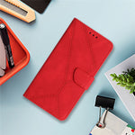HT05 For Xiaomi Poco M4 5G / M5 4G Imprinted Line Phone Case Wallet Stand Skin-touch PU Leather Cover
