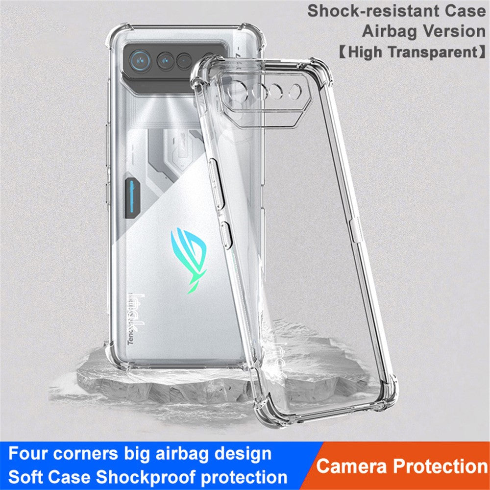 IMAK För Asus ROG Phone 7 5G / Phone 7 Pro / Phone 7 Ultimate 5G mobilskal Airbag Kuddehörn TPU Genomskinligt Skydd
