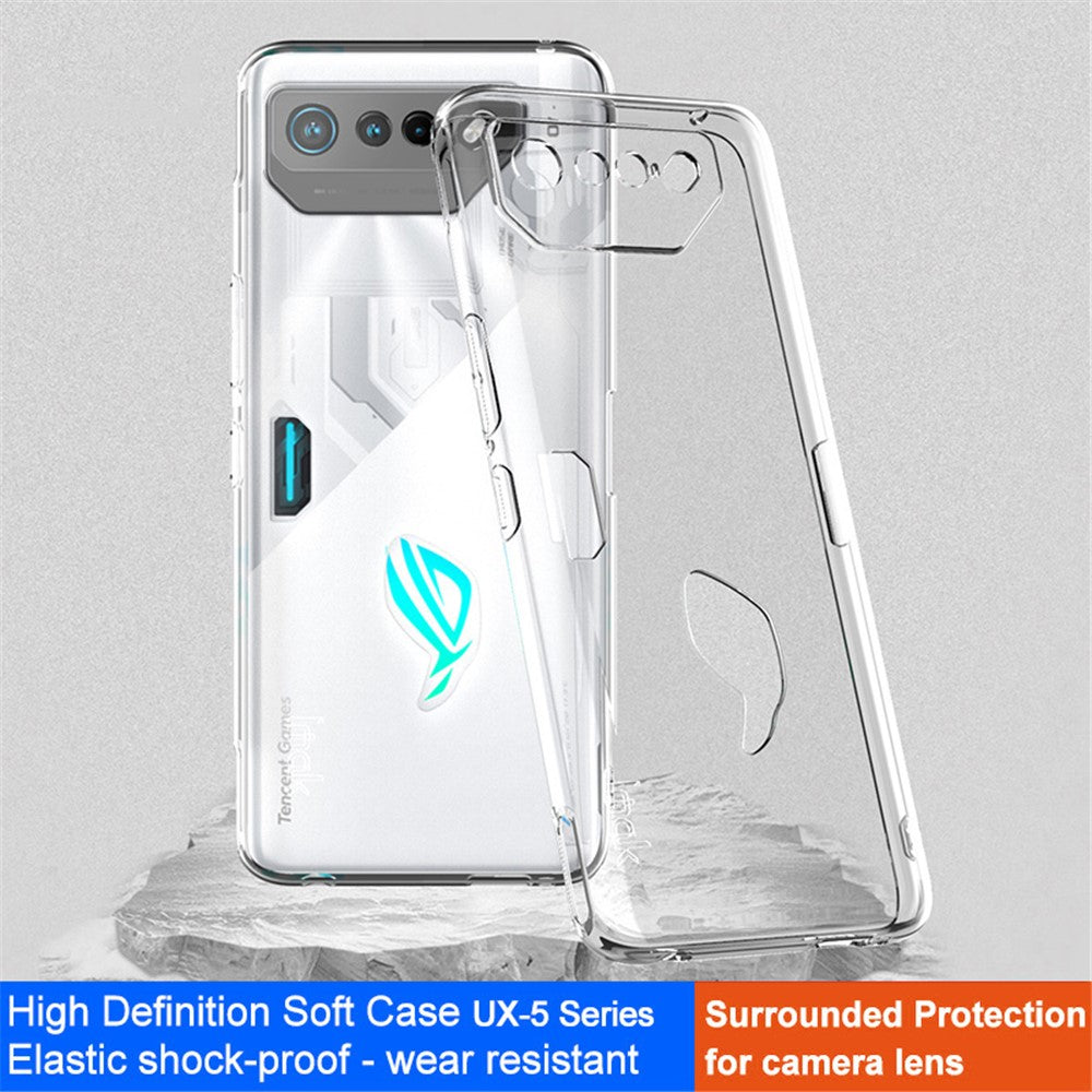 IMAK UX-5 Series til Asus ROG Phone 7 5G HD Gennemsigtigt Cover Fleksibelt TPU Mobiltelefon Etui