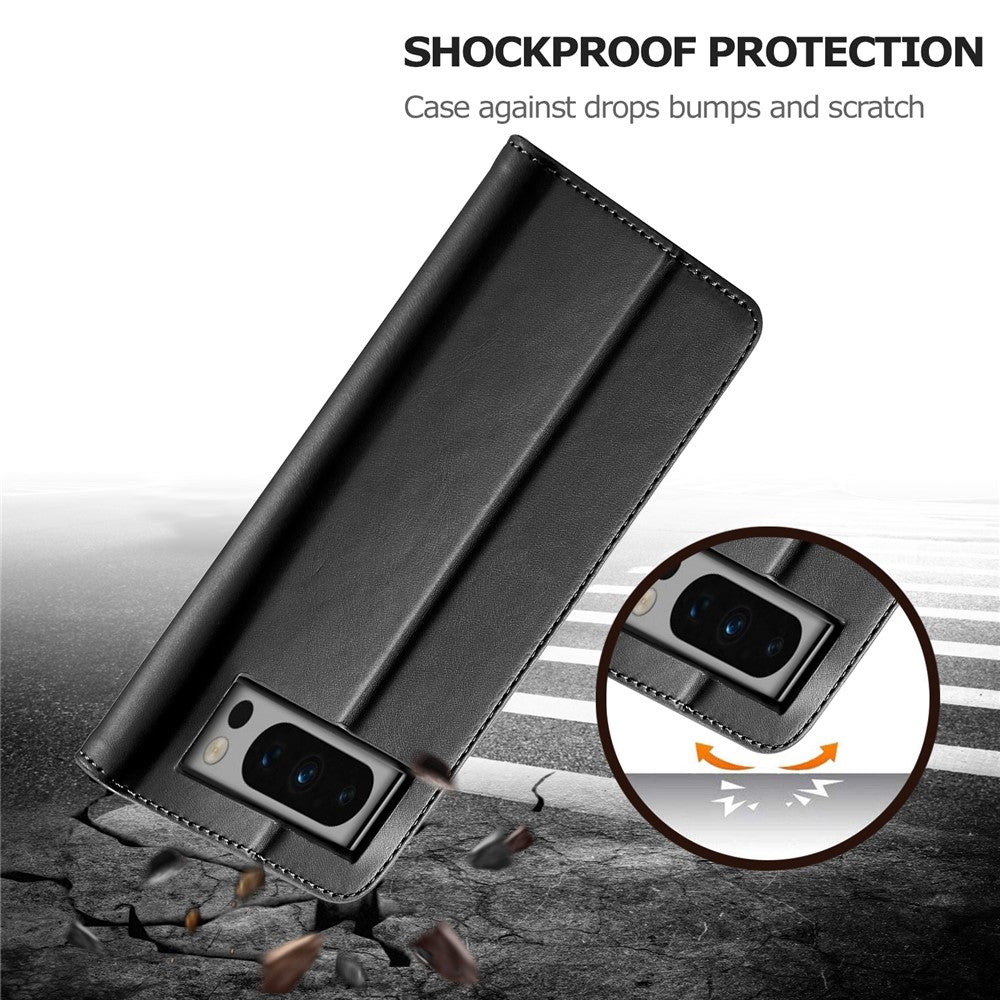 LC.IMEEKE For Google Pixel 8 Pro PU Leather Wallet Phone Case Calf Texture Stand Flip Cover