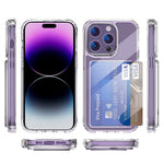 Til iPhone 14 Pro Max Kortholder TPU + Akryl Telefoncover Anti-tab Gennemsigtigt Telefoncover