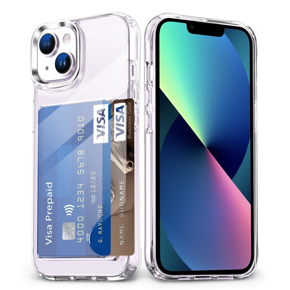 Transparent Phone Case for iPhone 13 , Card Holder TPU + Acrylic Airbag Corner Phone Cover