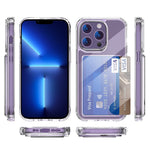 For iPhone 13 Pro Max Card Holder Clear Phone Case Anti-drop Corner TPU + Acrylic Cover