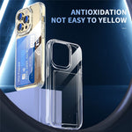 For iPhone 14 Pro Card Holder Phone Case Anti-drop Corner TPU + Acrylic Clear Phone Cover