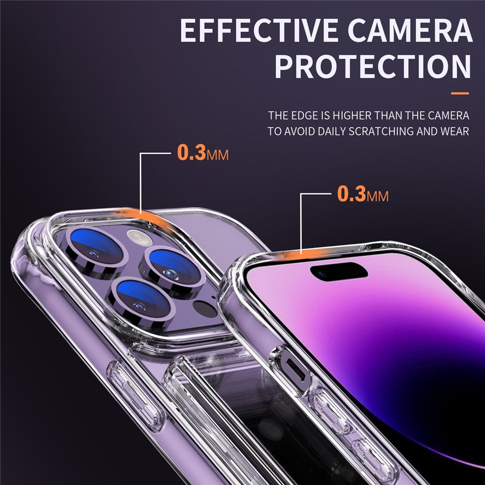 For iPhone 14 Pro Card Holder Phone Case Anti-drop Corner TPU + Acrylic Clear Phone Cover