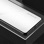 Protective Cover for Huawei P60 Art Carbon Fiber Texture Tempered Glass+Soft TPU Phone Case