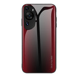 Protective Cover for Huawei P60 Art Carbon Fiber Texture Tempered Glass+Soft TPU Phone Case