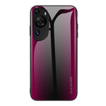 Protective Cover for Huawei P60 Art Carbon Fiber Texture Tempered Glass+Soft TPU Phone Case