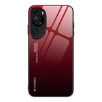 Huawei P60 Art Gradient Color mobilskal Reptåligt Härdat Glas + PC + TPU Hybrid Skal
