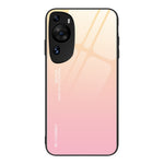 Huawei P60 Art Gradient Color mobilskal Reptåligt Härdat Glas + PC + TPU Hybrid Skal