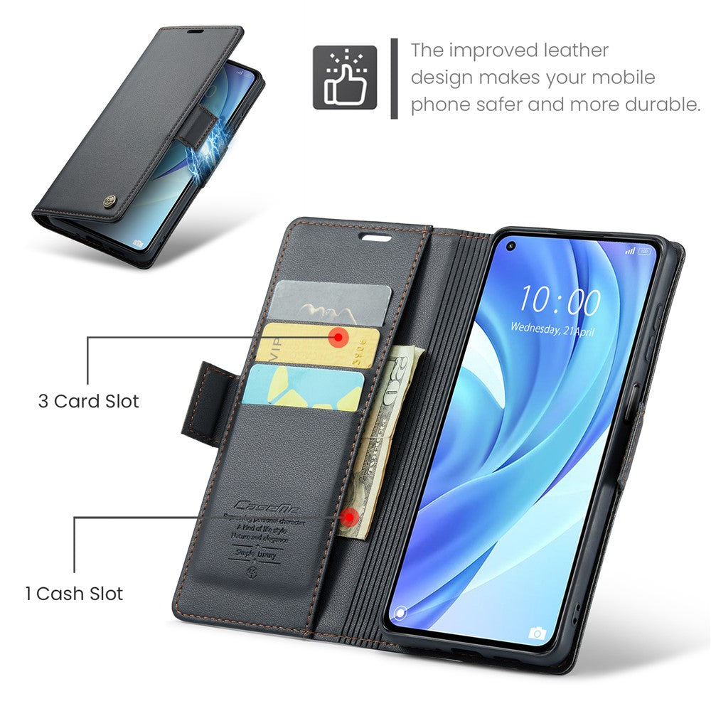 Läderfodral för Xiaomi Mi 11 Lite 4G / 5G / 11 Lite 5G NE CASEME 023 RFID-blockerande mobilskal med 3 kortplatser