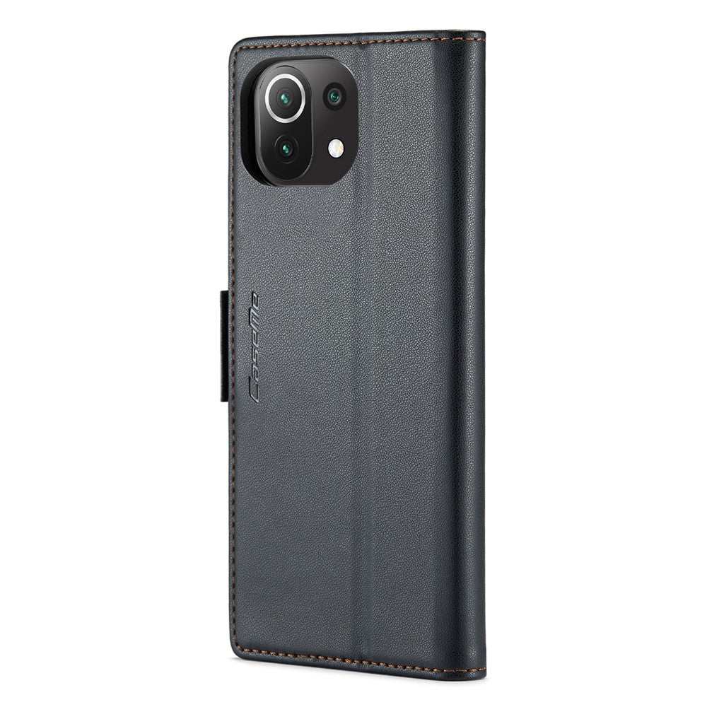 Läderfodral för Xiaomi Mi 11 Lite 4G / 5G / 11 Lite 5G NE CASEME 023 RFID-blockerande mobilskal med 3 kortplatser