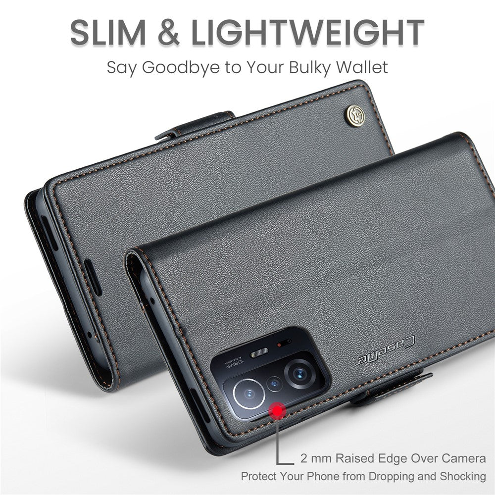 For Xiaomi 11T 5G / 11T Pro 5G Leather Case CASEME 023 RFID Blocking 3 Card Slot Mobile Cover