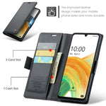 Läderfodral för Samsung Galaxy A33 5G CASEME 023 RFID-blockerande mobilskal med 3 kortplatser