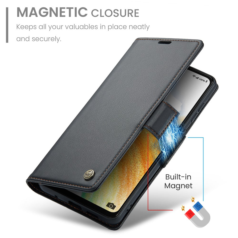 For Samsung Galaxy A33 5G Leather Case CASEME 023 RFID Blocking 3 Card Slot Mobile Cover