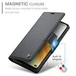 Läderfodral för Samsung Galaxy A33 5G CASEME 023 RFID-blockerande mobilskal med 3 kortplatser