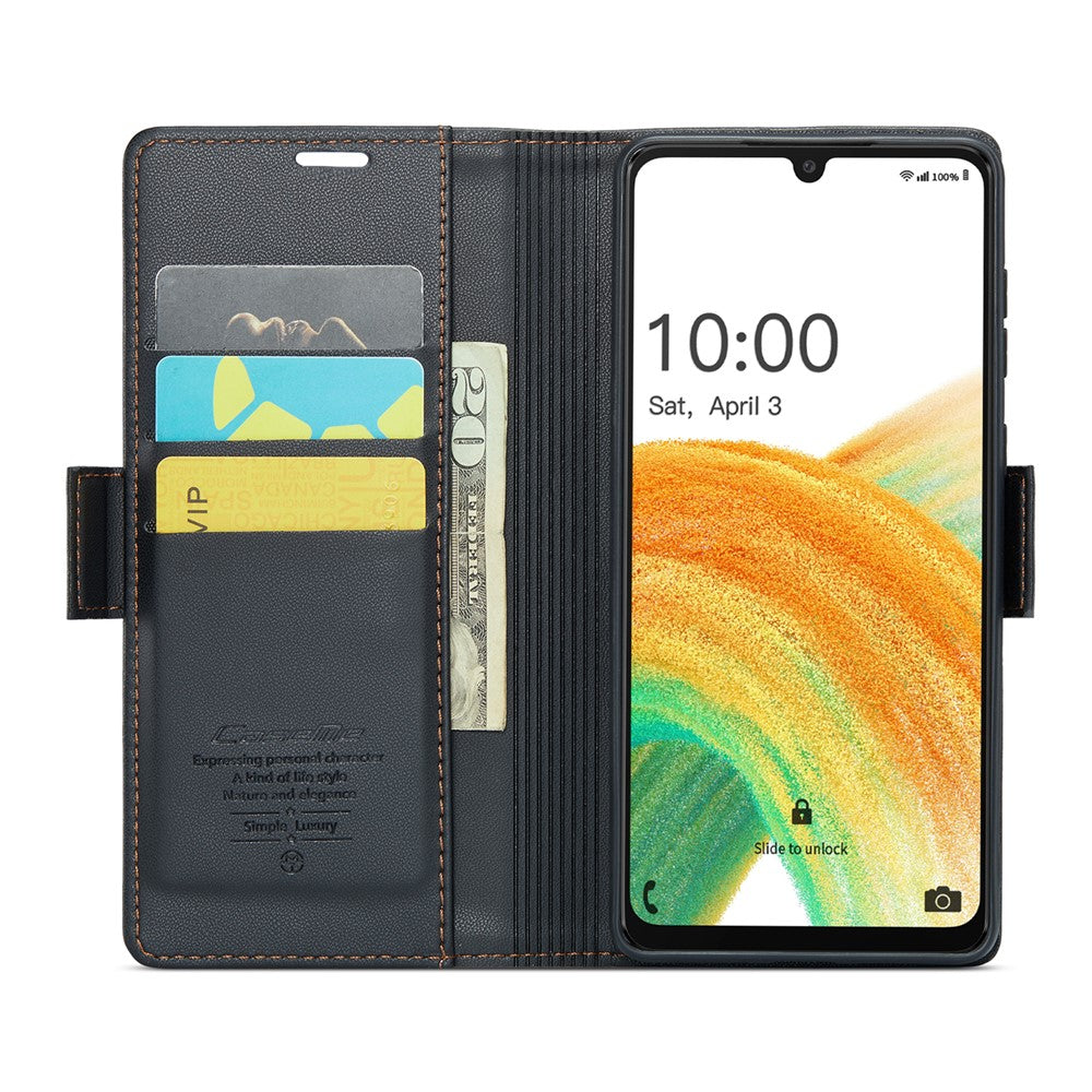 For Samsung Galaxy A33 5G Leather Case CASEME 023 RFID Blocking 3 Card Slot Mobile Cover