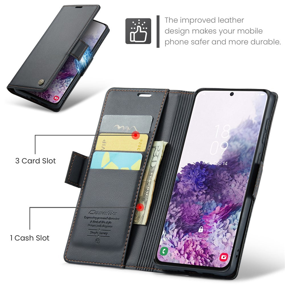 For Samsung Galaxy S20 4G / 5G Leather Case CASEME 023 RFID Blocking 3 Card Slot Mobile Cover
