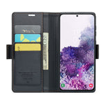 For Samsung Galaxy S20 4G / 5G Leather Case CASEME 023 RFID Blocking 3 Card Slot Mobile Cover