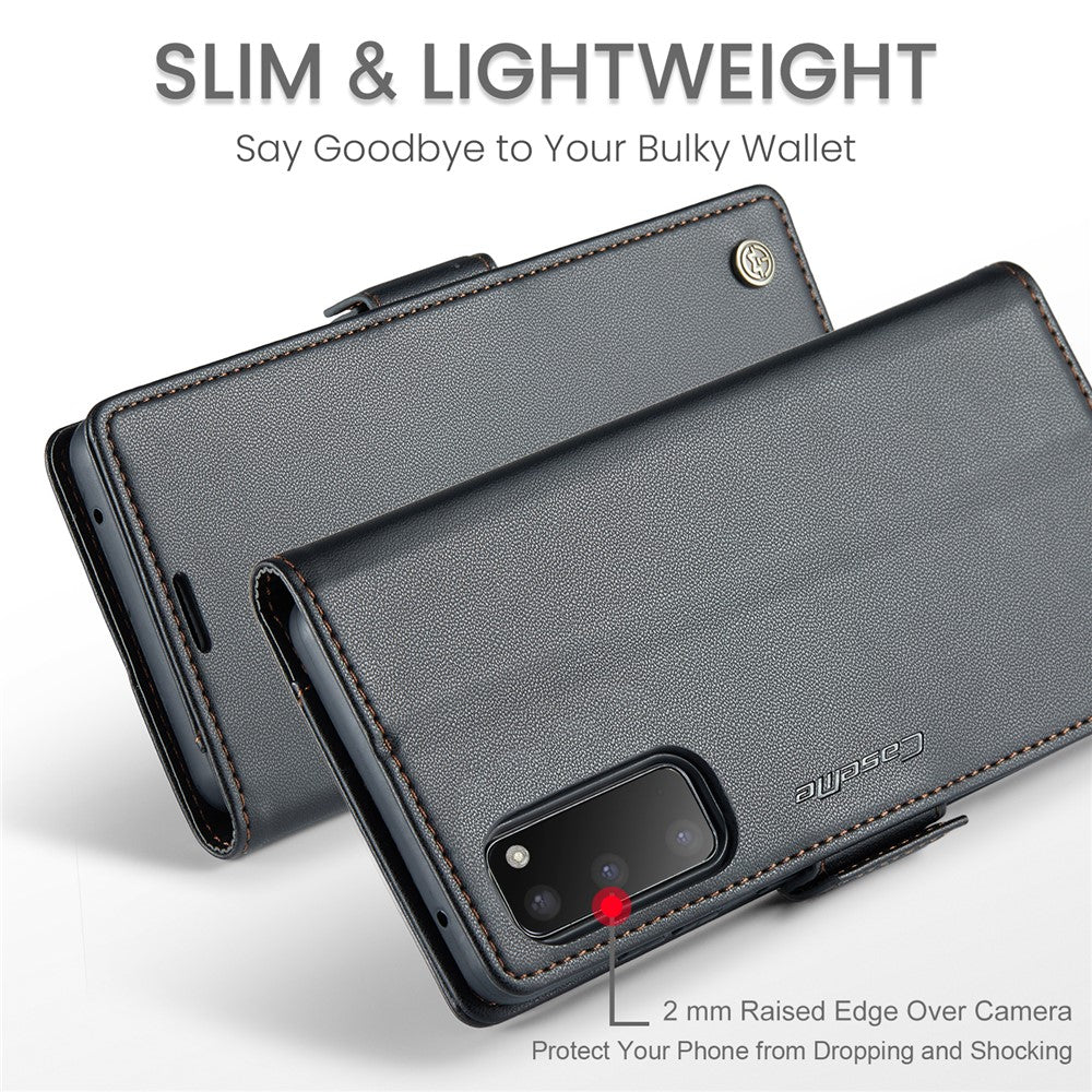 For Samsung Galaxy S20 4G / 5G Leather Case CASEME 023 RFID Blocking 3 Card Slot Mobile Cover