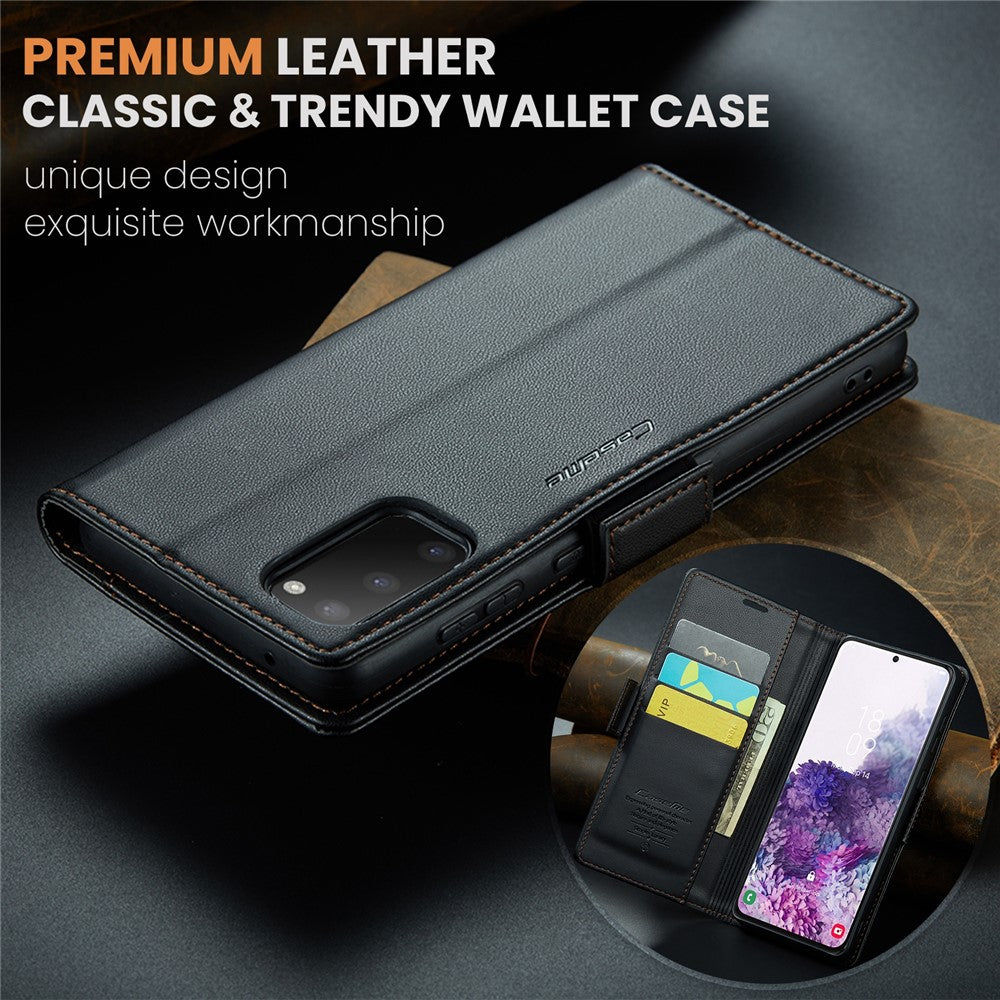 For Samsung Galaxy S20 4G / 5G Leather Case CASEME 023 RFID Blocking 3 Card Slot Mobile Cover